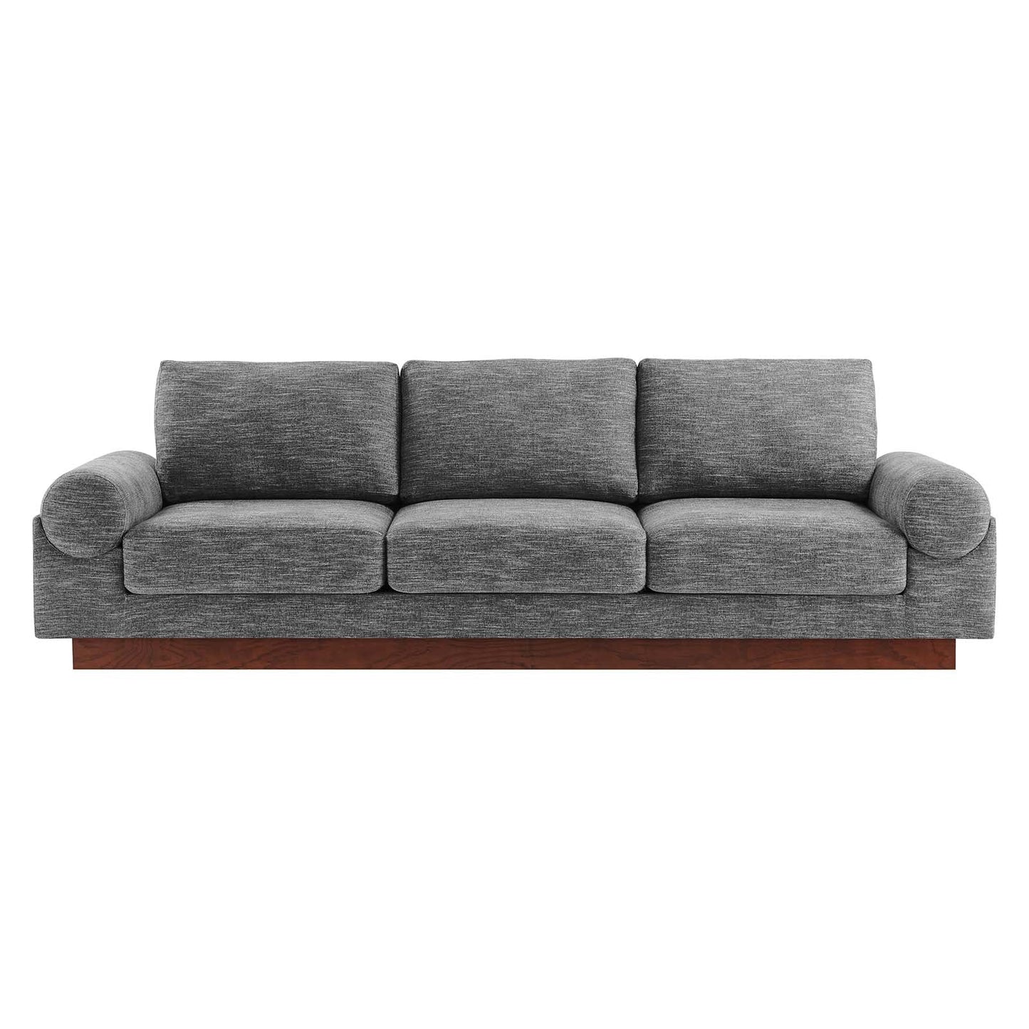 Modway furniture Oasis Upholstered Fabric Sofa - Modern Luxury Couch with Cozy Bolster Armrests & Stain Resistance - EEI-6401-GRY