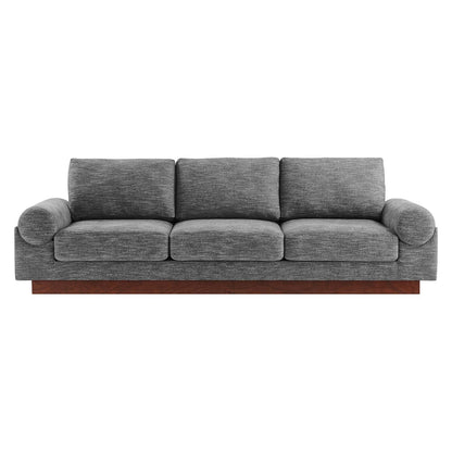 Modway furniture Oasis Upholstered Fabric Sofa - Modern Luxury Couch with Cozy Bolster Armrests & Stain Resistance - EEI-6401-GRY