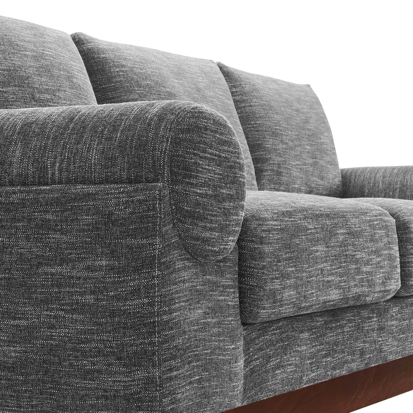 Modway furniture Oasis Upholstered Fabric Sofa - Modern Luxury Couch with Cozy Bolster Armrests & Stain Resistance - EEI-6401-GRY