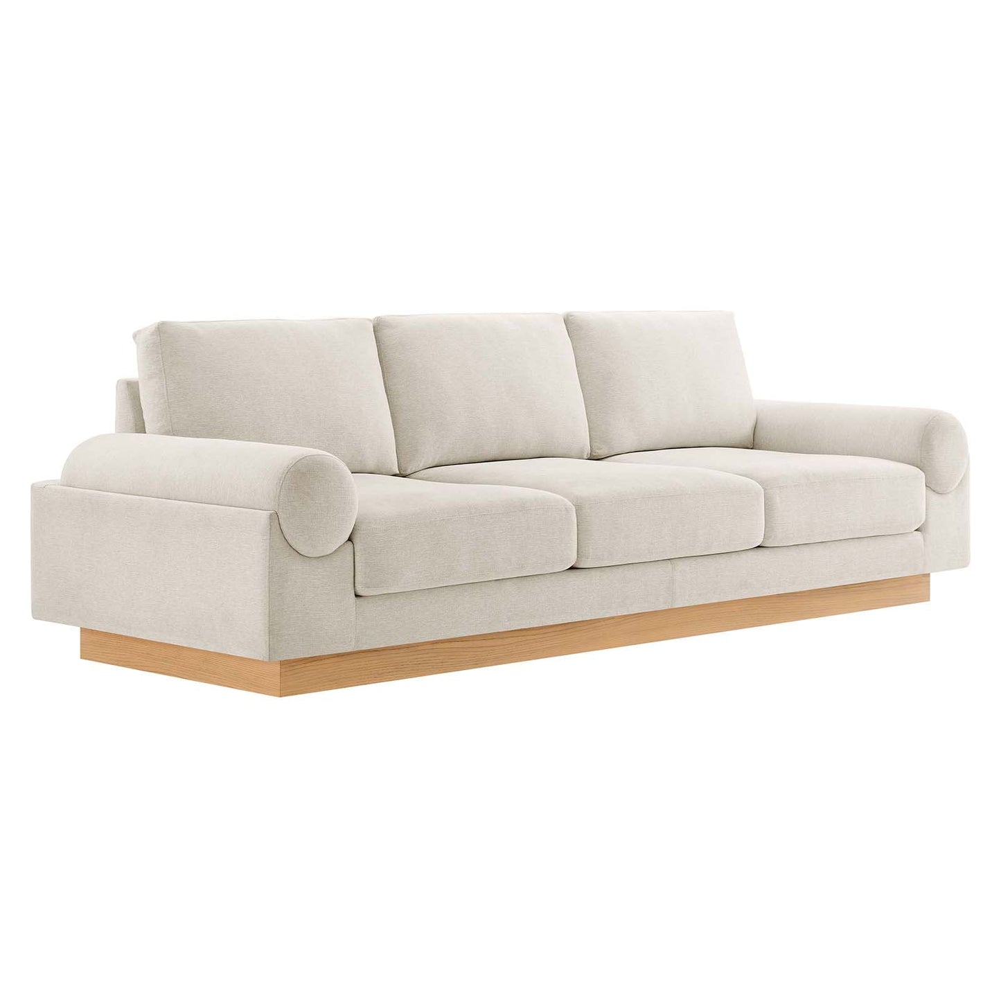 Modway furniture Oasis Upholstered Fabric Sofa - Modern Luxury Couch with Cozy Bolster Armrests & Stain Resistance - EEI-6401-GRY