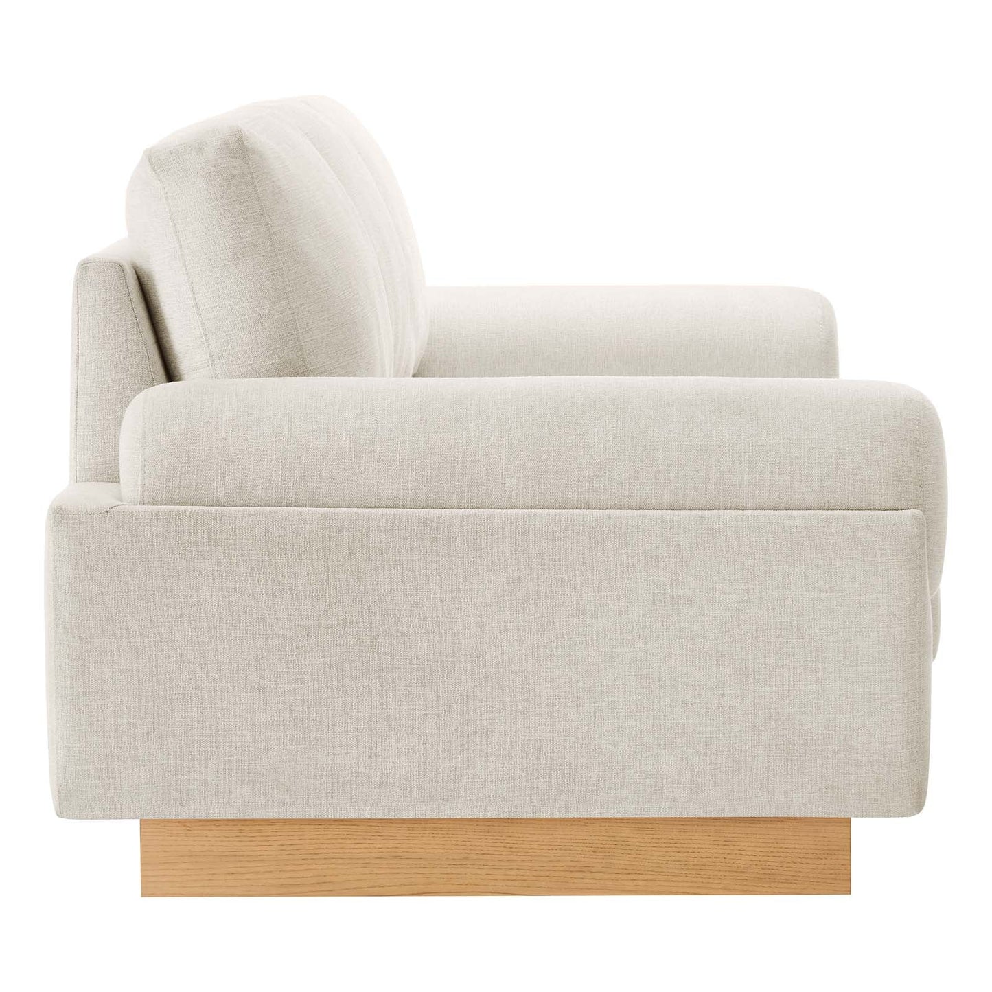 Modway furniture Oasis Upholstered Fabric Sofa - Modern Luxury Couch with Cozy Bolster Armrests & Stain Resistance - EEI-6401-GRY