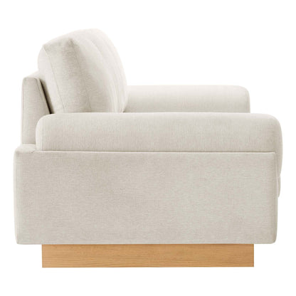 Modway furniture Oasis Upholstered Fabric Sofa - Modern Luxury Couch with Cozy Bolster Armrests & Stain Resistance - EEI-6401-GRY