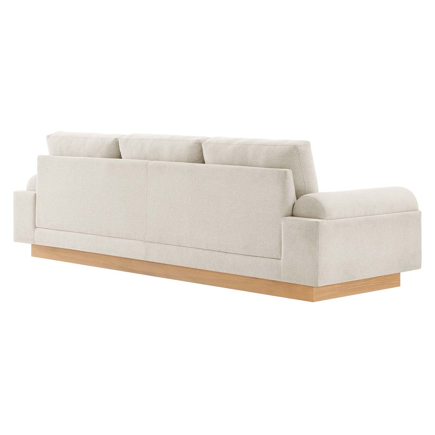 Modway furniture Oasis Upholstered Fabric Sofa - Modern Luxury Couch with Cozy Bolster Armrests & Stain Resistance - EEI-6401-GRY