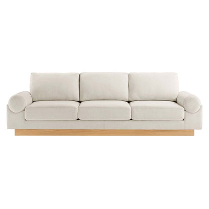 Modway furniture Oasis Upholstered Fabric Sofa - Modern Luxury Couch with Cozy Bolster Armrests & Stain Resistance - EEI-6401-GRY