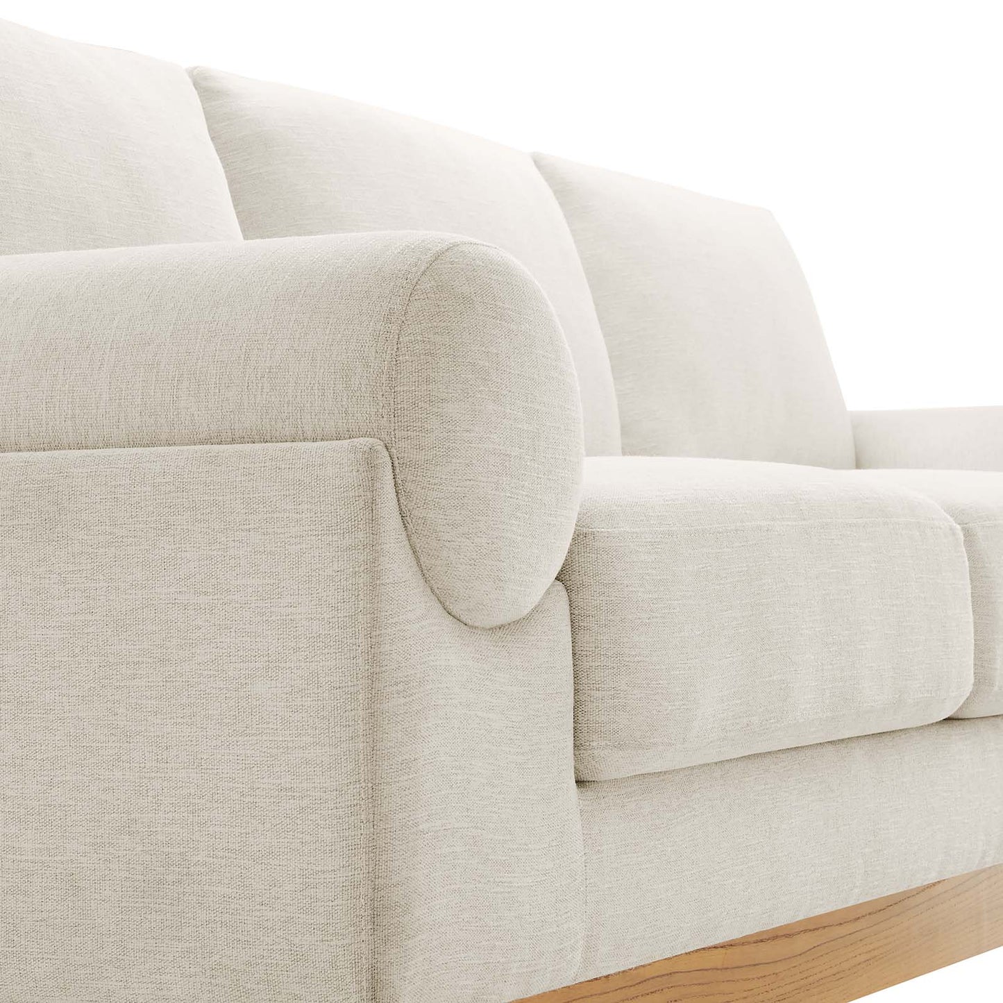 Modway furniture Oasis Upholstered Fabric Sofa - Modern Luxury Couch with Cozy Bolster Armrests & Stain Resistance - EEI-6401-GRY