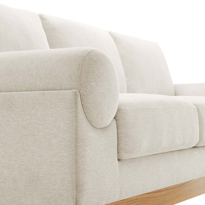Modway furniture Oasis Upholstered Fabric Sofa - Modern Luxury Couch with Cozy Bolster Armrests & Stain Resistance - EEI-6401-GRY