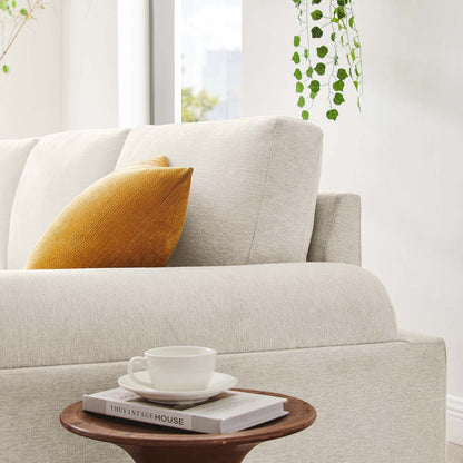 Modway furniture Oasis Upholstered Fabric Sofa - Modern Luxury Couch with Cozy Bolster Armrests & Stain Resistance - EEI-6401-GRY