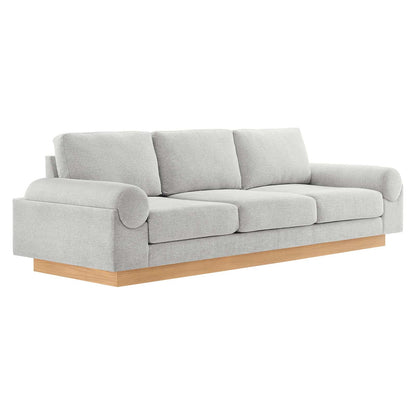 Modway furniture Oasis Upholstered Fabric Sofa - Modern Luxury Couch with Cozy Bolster Armrests & Stain Resistance - EEI-6401-GRY