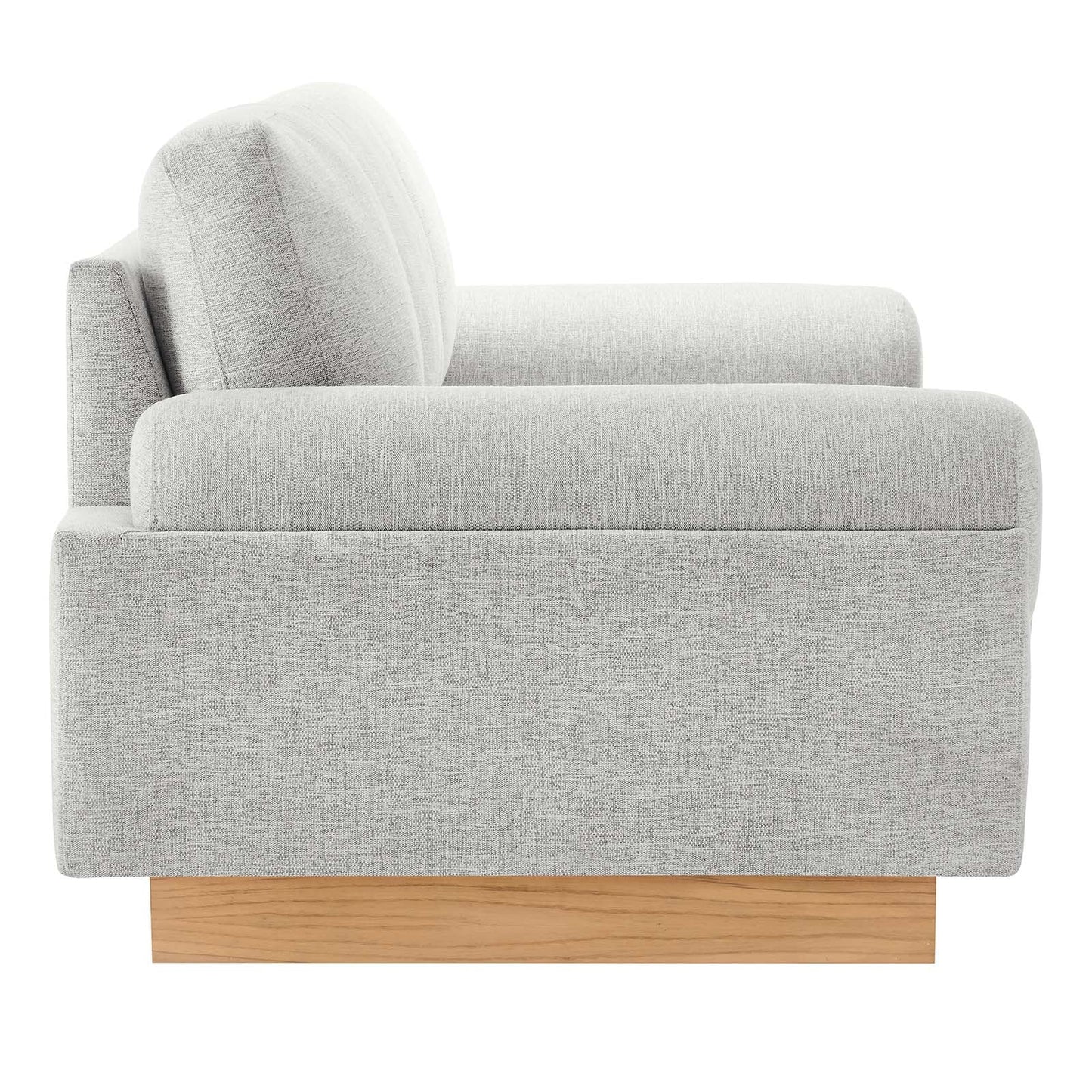 Modway furniture Oasis Upholstered Fabric Sofa - Modern Luxury Couch with Cozy Bolster Armrests & Stain Resistance - EEI-6401-GRY