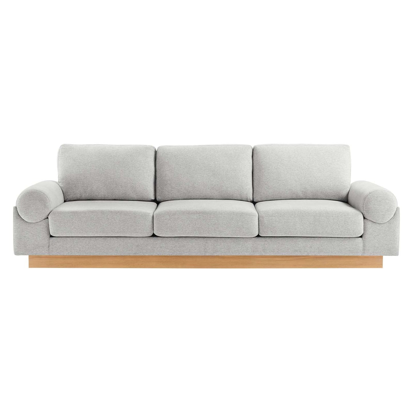 Modway furniture Oasis Upholstered Fabric Sofa - Modern Luxury Couch with Cozy Bolster Armrests & Stain Resistance - EEI-6401-GRY