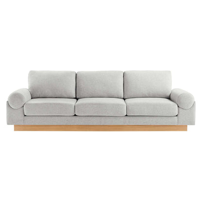 Modway furniture Oasis Upholstered Fabric Sofa - Modern Luxury Couch with Cozy Bolster Armrests & Stain Resistance - EEI-6401-GRY