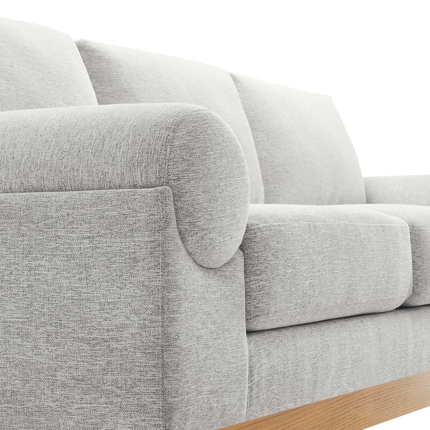 Modway furniture Oasis Upholstered Fabric Sofa - Modern Luxury Couch with Cozy Bolster Armrests & Stain Resistance - EEI-6401-GRY