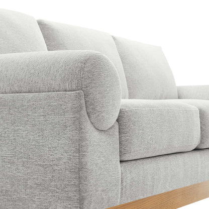 Modway furniture Oasis Upholstered Fabric Sofa - Modern Luxury Couch with Cozy Bolster Armrests & Stain Resistance - EEI-6401-GRY