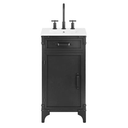 Modway furniture Steamforge Bathroom Vanity Basin Included - EEI-6413-WHI-BLK