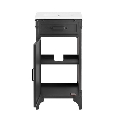 Modway furniture Steamforge Bathroom Vanity Basin Included - EEI-6413-WHI-BLK