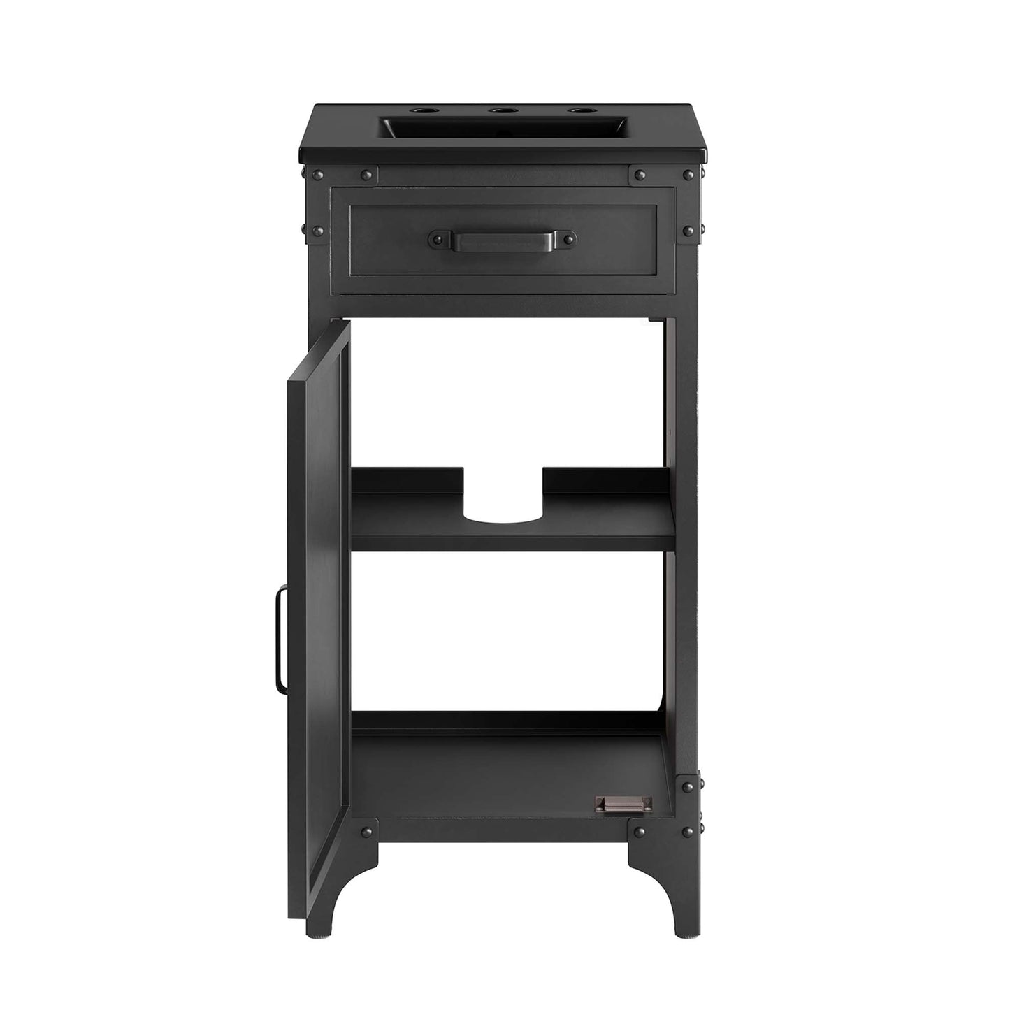 Modway furniture Steamforge Bathroom Vanity Basin Included - EEI-6413-WHI-BLK