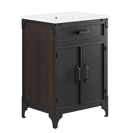 Modway furniture Steamforge Bathroom Vanity Basin Included - EEI-6413-WHI-BLK