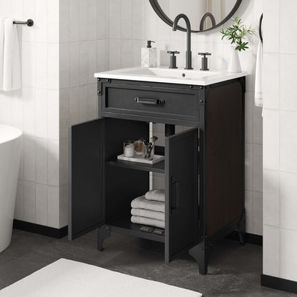 Modway furniture Steamforge Bathroom Vanity Basin Included - EEI-6413-WHI-BLK