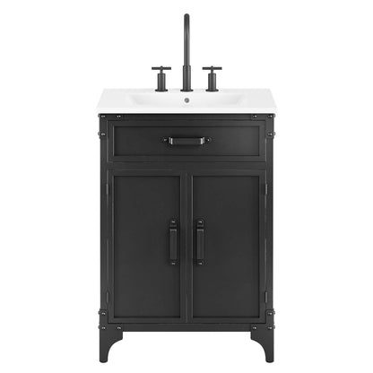 Modway furniture Steamforge Bathroom Vanity Basin Included - EEI-6413-WHI-BLK