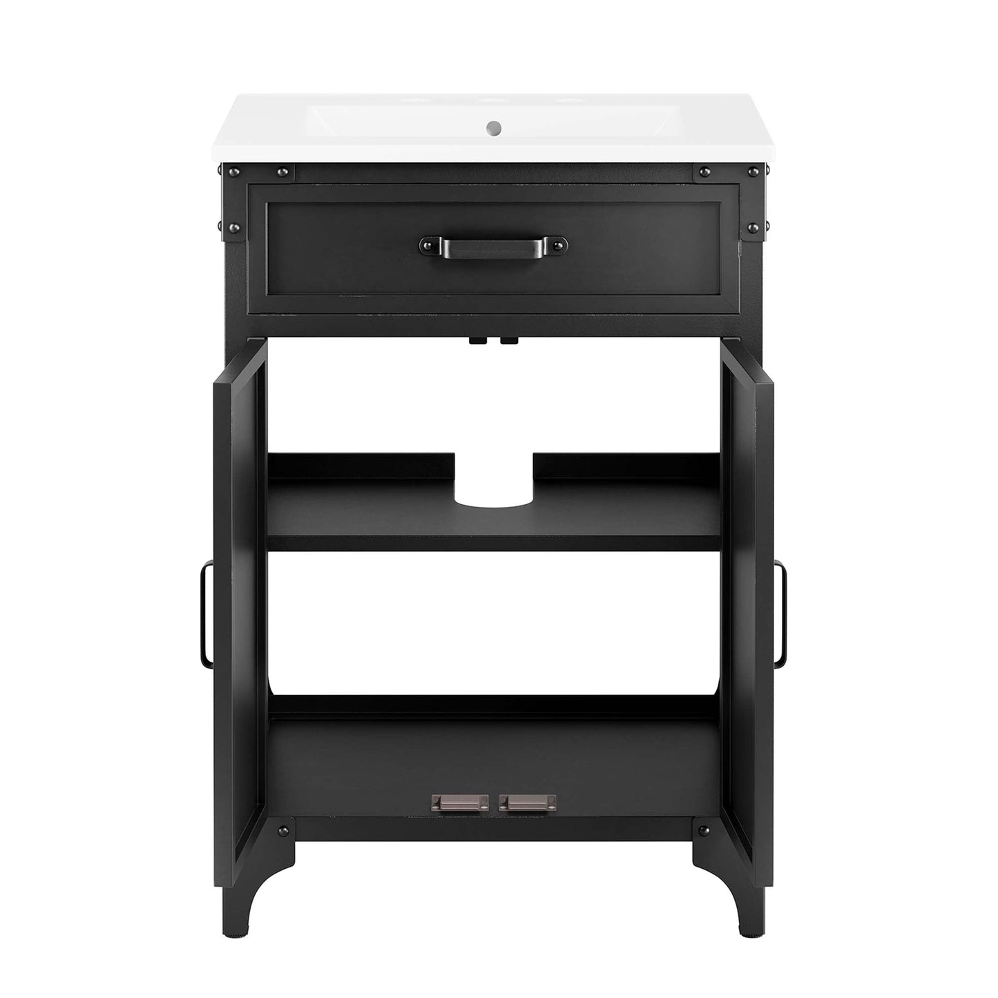 Modway furniture Steamforge Bathroom Vanity Basin Included - EEI-6413-WHI-BLK