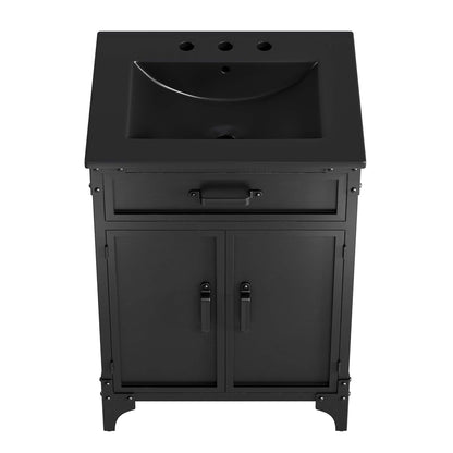 Modway furniture Steamforge Bathroom Vanity Basin Included - EEI-6413-WHI-BLK