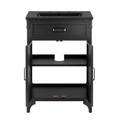 Modway furniture Steamforge Bathroom Vanity Basin Included - EEI-6413-WHI-BLK