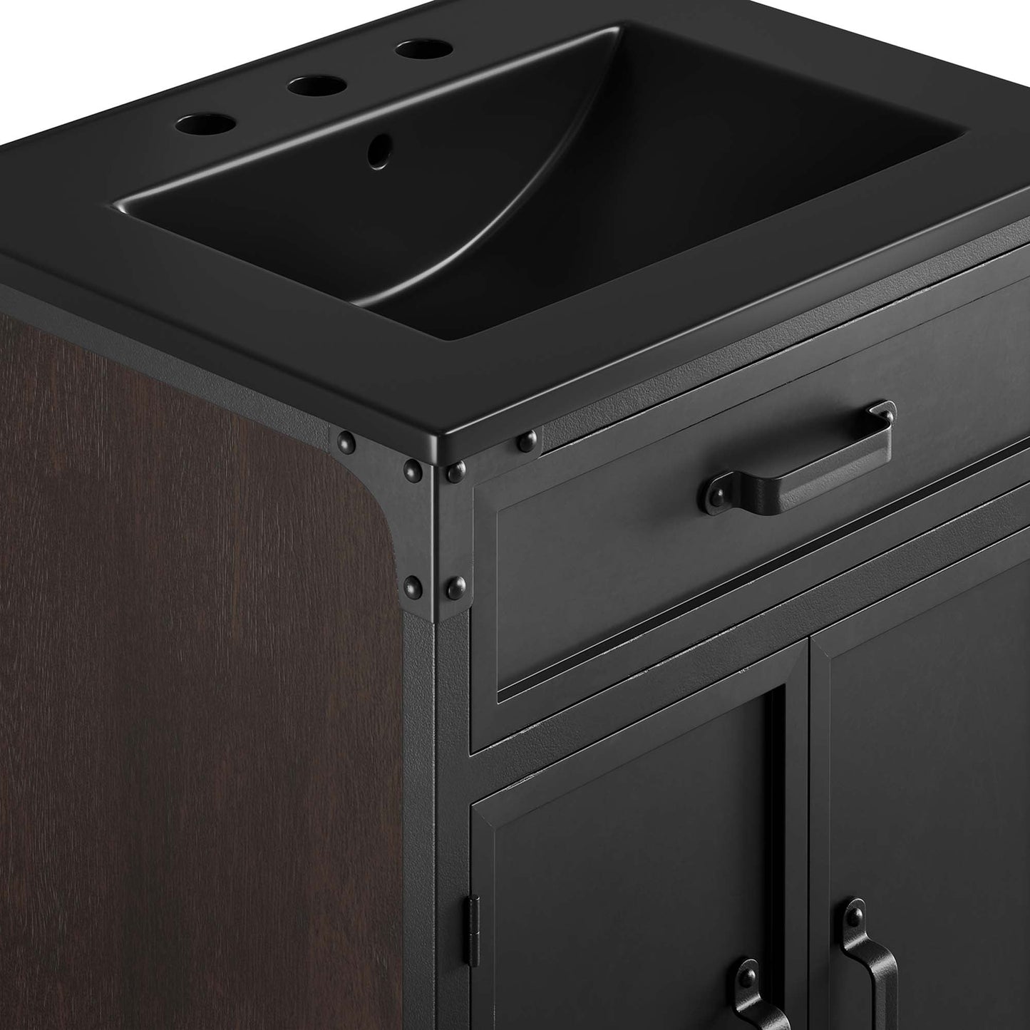 Modway furniture Steamforge Bathroom Vanity Basin Included - EEI-6413-WHI-BLK