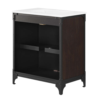 Modway furniture Steamforge Bathroom Vanity Basin Included - EEI-6413-WHI-BLK