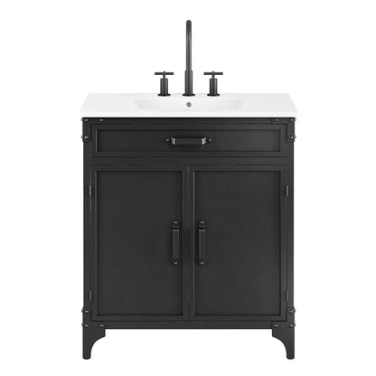 Modway furniture Steamforge Bathroom Vanity Basin Included - EEI-6413-WHI-BLK