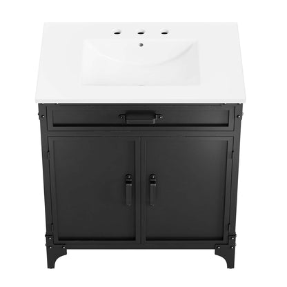 Modway furniture Steamforge Bathroom Vanity Basin Included - EEI-6413-WHI-BLK