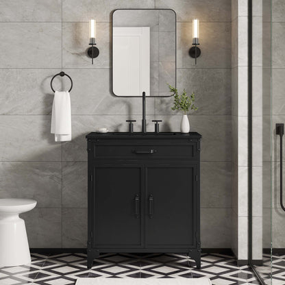 Modway furniture Steamforge Bathroom Vanity Basin Included - EEI-6413-WHI-BLK