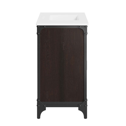 Modway furniture Steamforge Bathroom Vanity Basin Included - EEI-6413-WHI-BLK