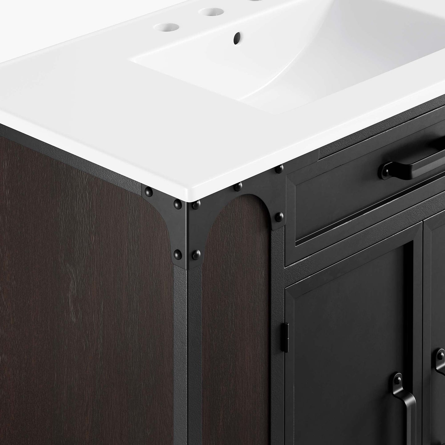Modway furniture Steamforge Bathroom Vanity Basin Included - EEI-6413-WHI-BLK