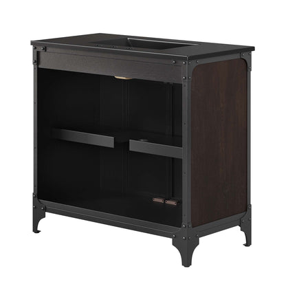 Modway furniture Steamforge Bathroom Vanity Basin Included - EEI-6413-WHI-BLK