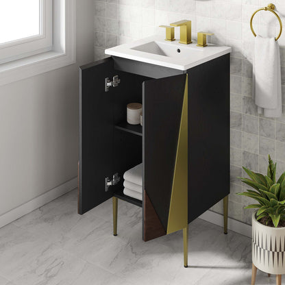 Modway furniture Alchemist Bathroom Vanity Basin Included - EEI-6458-WHI-BLK