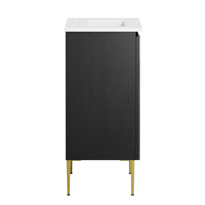 Modway furniture Alchemist Bathroom Vanity Basin Included - EEI-6458-WHI-BLK