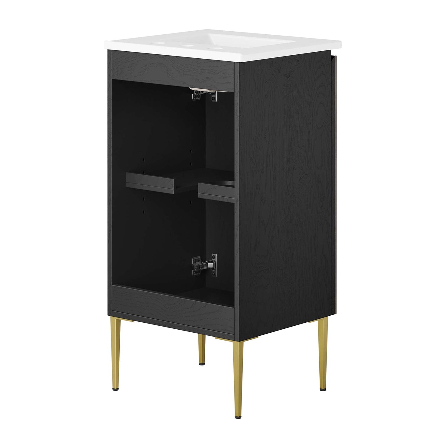 Modway furniture Alchemist Bathroom Vanity Basin Included - EEI-6458-WHI-BLK