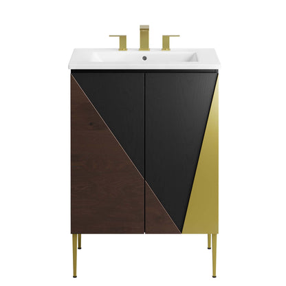 Modway furniture Alchemist Bathroom Vanity Basin Included - EEI-6458-WHI-BLK