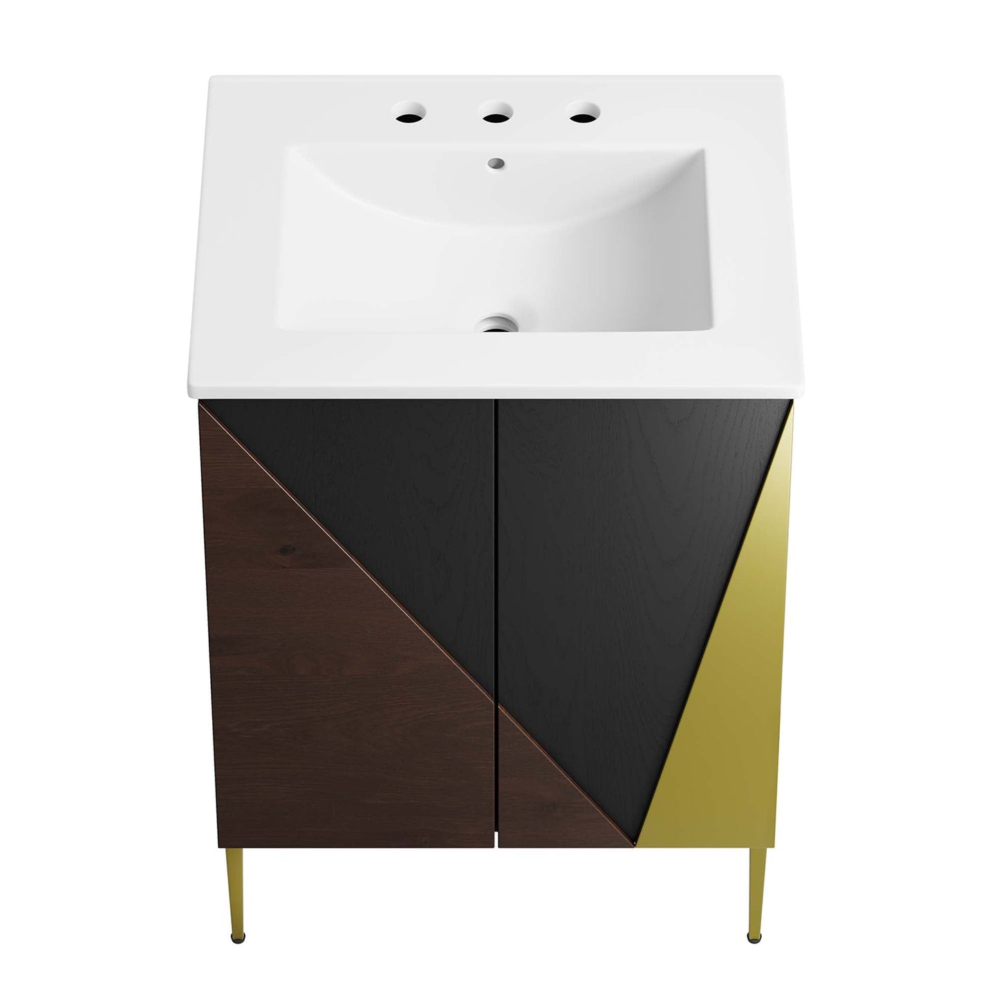 Modway furniture Alchemist Bathroom Vanity Basin Included - EEI-6458-WHI-BLK