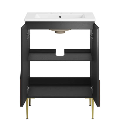 Modway furniture Alchemist Bathroom Vanity Basin Included - EEI-6458-WHI-BLK