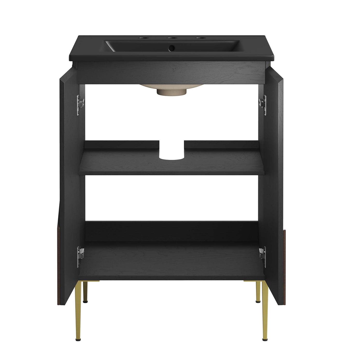 Modway furniture Alchemist Bathroom Vanity Basin Included - EEI-6458-WHI-BLK