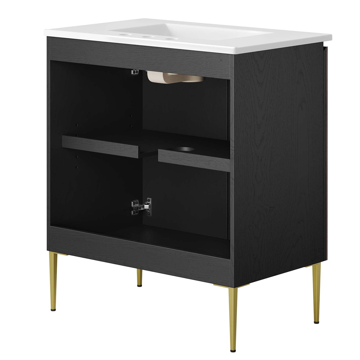 Modway furniture Alchemist Bathroom Vanity Basin Included - EEI-6458-WHI-BLK