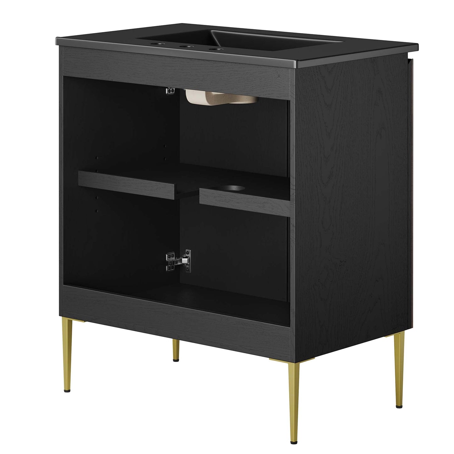 Modway furniture Alchemist Bathroom Vanity Basin Included - EEI-6458-WHI-BLK