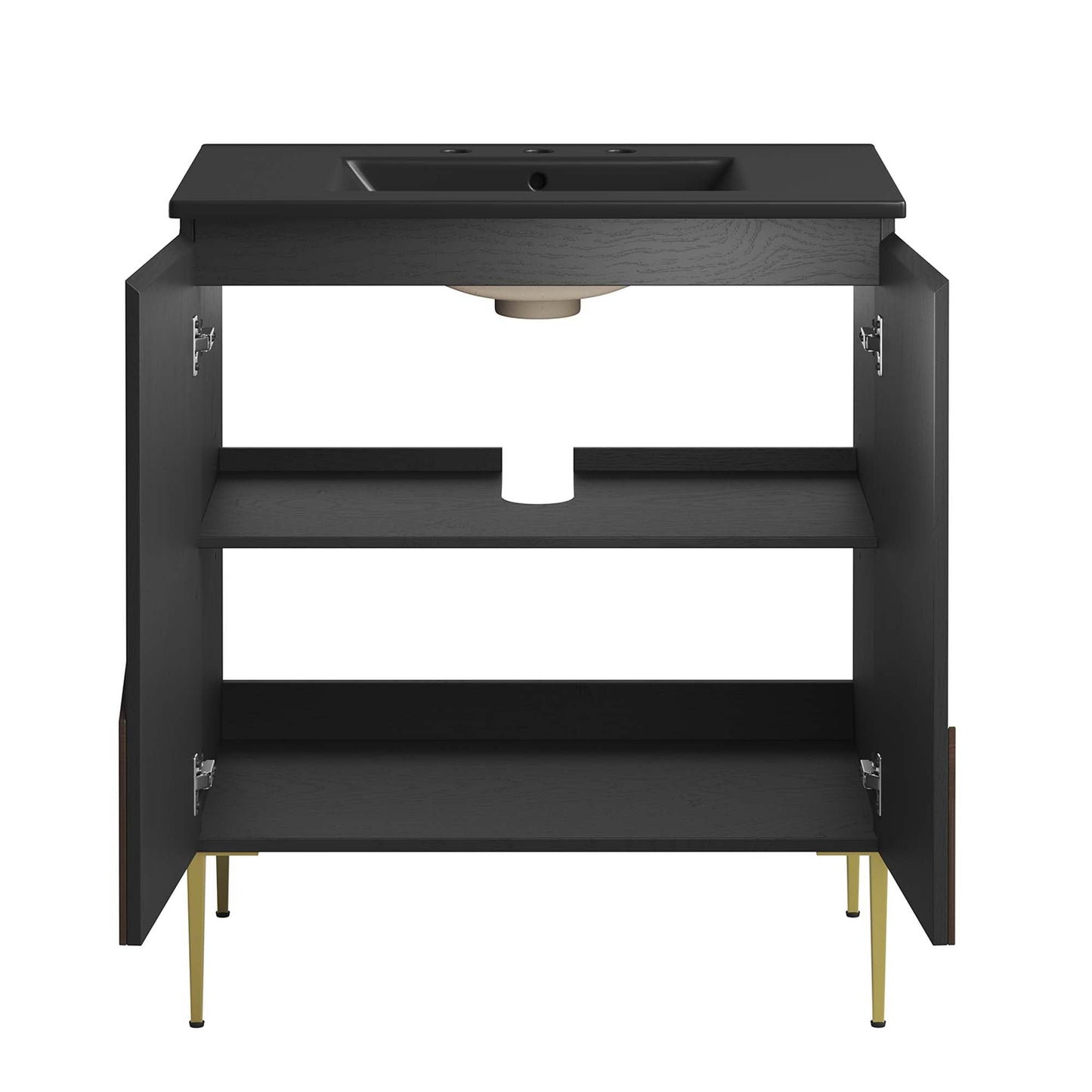 Modway furniture Alchemist Bathroom Vanity Basin Included - EEI-6458-WHI-BLK