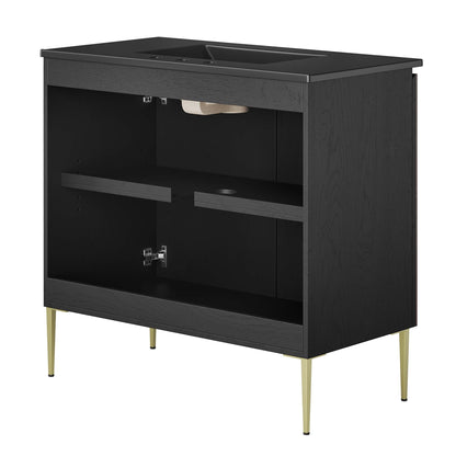 Modway furniture Alchemist Bathroom Vanity Basin Included - EEI-6458-WHI-BLK