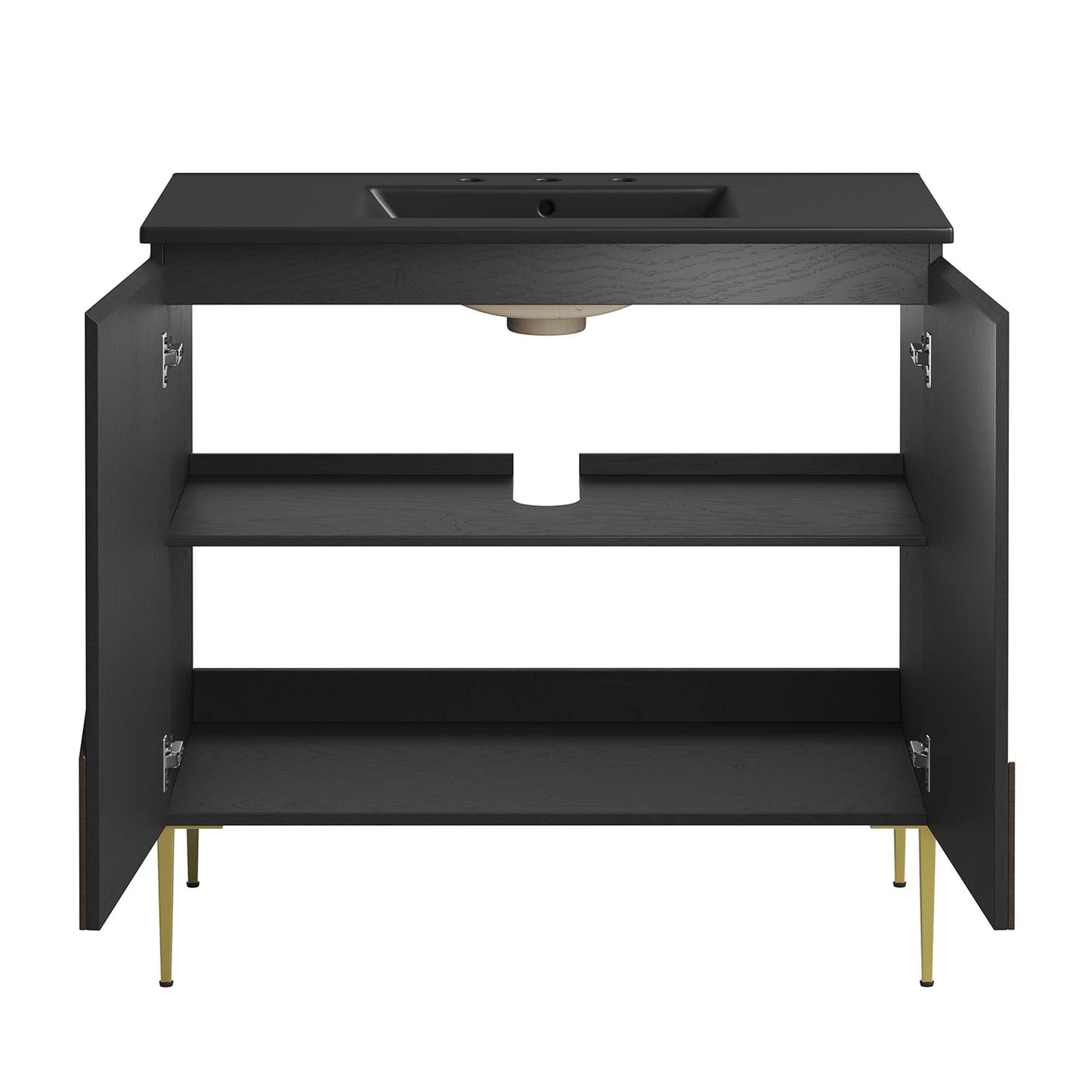 Modway furniture Alchemist Bathroom Vanity Basin Included - EEI-6458-WHI-BLK