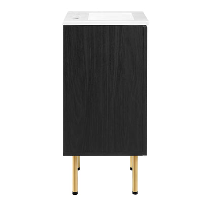 Modway furniture Chaucer Bathroom Vanity with White Basin Included - EEI-6693-BLK-WHI