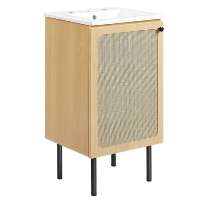Modway furniture Chaucer Bathroom Vanity with White Basin Included - EEI-6693-BLK-WHI