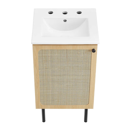 Modway furniture Chaucer Bathroom Vanity with White Basin Included - EEI-6693-BLK-WHI