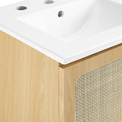 Modway furniture Chaucer Bathroom Vanity with White Basin Included - EEI-6693-BLK-WHI